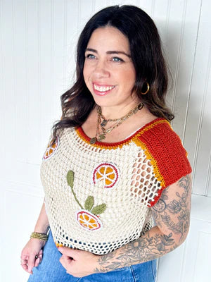 THE ORCHARD CHARM CROCHET TOP