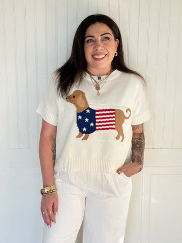 THE PATRIOT PUP SHORT SLEEVE SWEATER