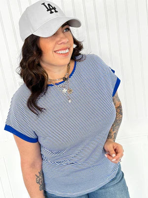 THE ROYAL LINE TRIM STRIPE TOP