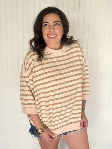 THE SANDBAR STRIPE LOUNGE TOP