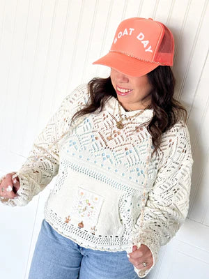 THE SANDY SHORE CROCHET HOODIE