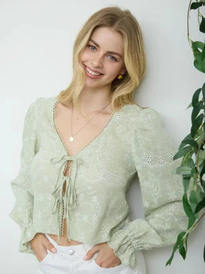 THE STITCH AND TIE CROPPED BLOUSE
