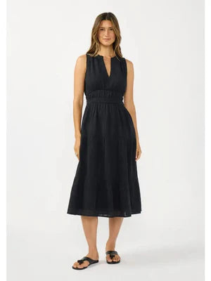 THE TIERED POCKET MIDI DRESS