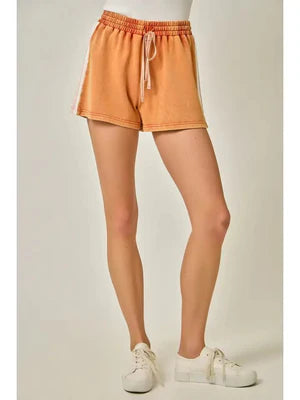 THE WASHED RED BLOCK LOUNGE SHORTS