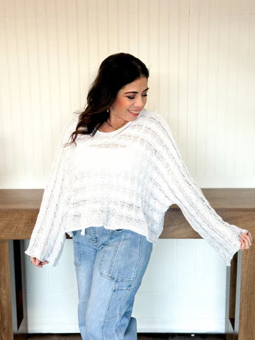 TWIST AND TURN CABLE KNIT TOP