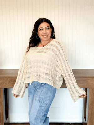 TWIST AND TURN CABLE KNIT TOP