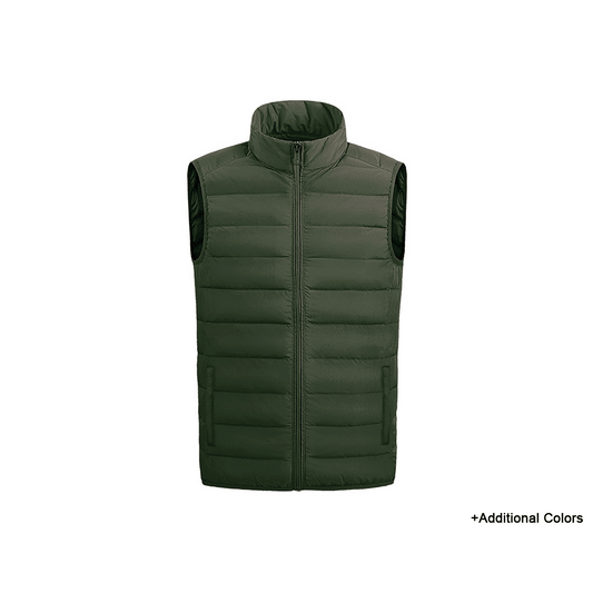 MENS FULL ZIP LIGHTWEIGHT PUFFER VEST JACKET
