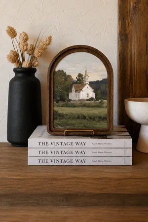 WHITE CHURCH ARCH FRAMED ART 6X8 INCH