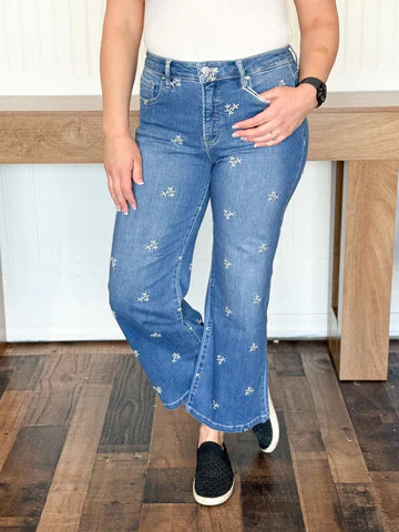 WILDFLOWER DRIFT EMBROIDERED DENIM